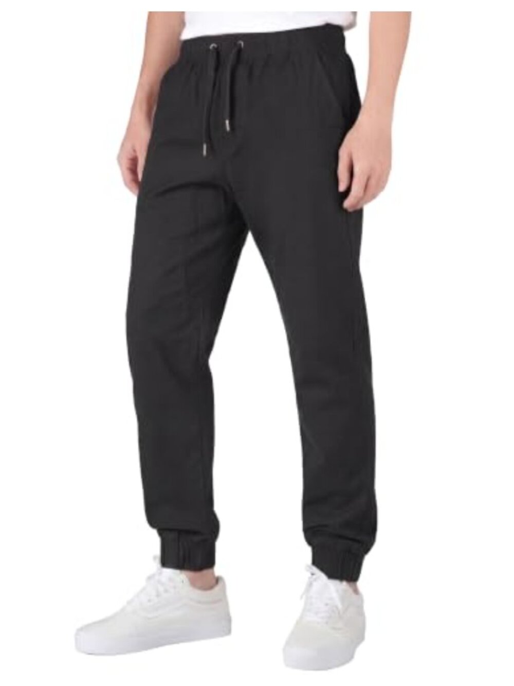 Mens Joggers with Pockets Casual Chino Pants Twill Jogging Pants Slim Tapered